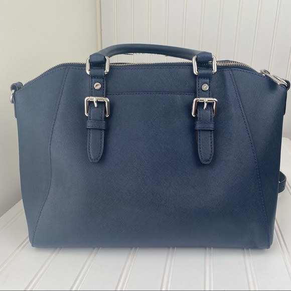 MICHAEL KORS - Ciara Navy Saffiano Leather Satchel - Picture 7 of 12